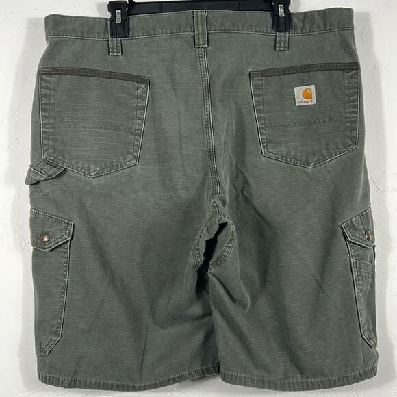 🔥 Vintage CARHARTT Relaxed Fit Heavy Denim Cargo Shorts Army Green Sz 40 - EUC - Picture 1 of 8